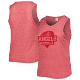 Los Angeles Angels Soft as a Grape Women's Plus Size High Neck Tri-Blend Tank Top - Red