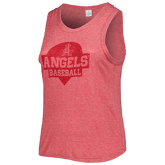 Los Angeles Angels Soft as a Grape Women's Plus Size High Neck Tri-Blend Tank Top - Red