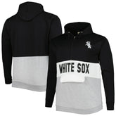 Chicago White Sox Big & Tall Fleece Half-Zip Hoodie - Black/White