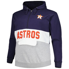 Houston Astros Big & Tall Fleece Half-Zip Hoodie - Navy/White