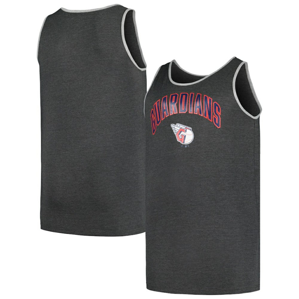 Cleveland Guardians Profile Big & Tall Arch Over Logo Tank Top - Heather Charcoal