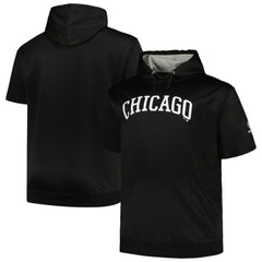 Chicago White Sox Profile Big & Tall Contrast Short Sleeve Pullover Hoodie - Black