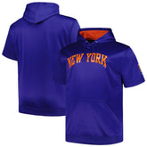New York Mets Profile Big & Tall Contrast Short Sleeve Pullover Hoodie - Royal