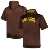 San Diego Padres Profile Big & Tall Contrast Short Sleeve Pullover Hoodie - Brown