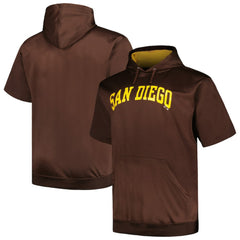 San Diego Padres Profile Big & Tall Contrast Short Sleeve Pullover Hoodie - Brown