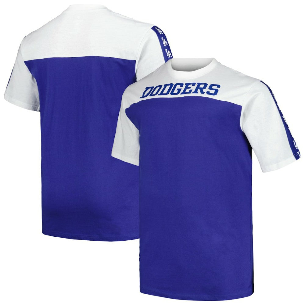 Los Angeles Dodgers Profile Big & Tall Yoke Knit T-Shirt - White/Royal