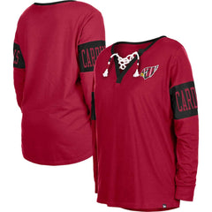 Arizona Cardinals New Era Women's Lace-Up Notch Neck Long Sleeve T-Shirt - Cardinal sale