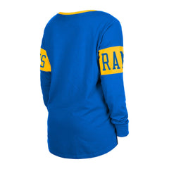 Los Angeles Rams New Era Women's Lace-Up Notch Neck Long Sleeve T-Shirt - Royal online