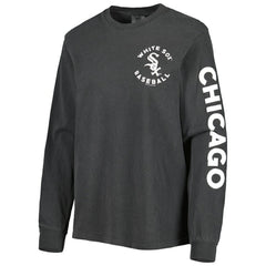 Chicago White Sox Soft as a Grape Women's Team Pigment Dye Long Sleeve T-Shirt - Black
