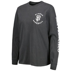 San Francisco Giants Soft as a Grape Women's Team Pigment Dye Long Sleeve T-Shirt - Black