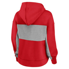 Washington Nationals Women's Filled Stat Sheet Pullover Hoodie - Red