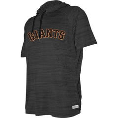 San Francisco Giants Stitches Youth Raglan Short Sleeve Pullover Hoodie - Heather Black