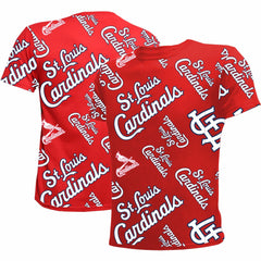 St. Louis Cardinals Stitches Youth Allover Team T-Shirt - Red