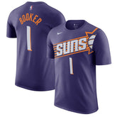 Devin Booker Phoenix Suns Icon 2022/23 Name & Number T-Shirt - Purple | Nike for sale