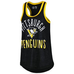 Pittsburgh Penguins G-III 4Her by Carl Banks Women's First Base Racerback Scoop Neck Tank Top Black
