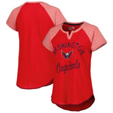 Washington Capitals Starter Women's Grand Slam Raglan Notch Neck T-Shirt Red