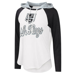 Los Angeles Kings G-III 4Her by Carl Banks Women's MVP Raglan Lightweight Hooded T-Shirt White/Black