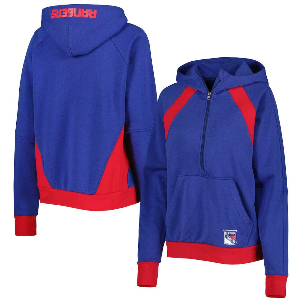 New York Rangers Starter Women's Wishbone Half-Zip Hoodie Blue