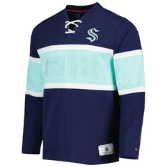 Seattle Kraken Tommy Hilfiger Walter Lace-Up Long Sleeve Top Deep Sea Blue