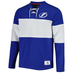 Tampa Bay Lightning Tommy Hilfiger Walter Lace-Up Long Sleeve Top Blue