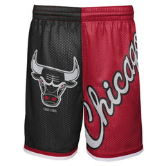 Chicago Bulls Youth Hardwood Classics Big Face 5.0 Shorts - Black/Red | Mitchell & Ness cheap