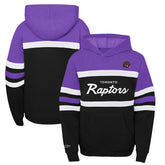 Toronto Raptors Youth Hardwood Classics Head Coach Pullover Hoodie - Purple/Heather Gray | Mitchell & Ness on sale