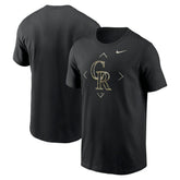 Colorado Rockies Camo Logo T-Shirt - Black | Nike