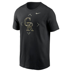 Colorado Rockies Camo Logo T-Shirt - Black | Nike
