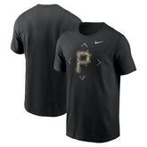 Pittsburgh Pirates Camo Logo T-Shirt - Black | Nike
