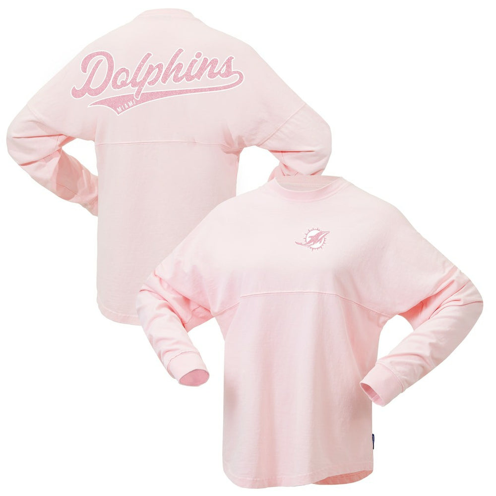 Miami Dolphins Women's Millennial Spirit Jersey T-Shirt - Pink online