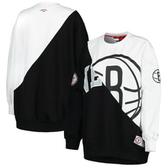 Brooklyn Nets Tommy Jeans Women's Ariel Pullover Sweatshirt - Black/White on sale