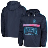 Manchester City Anorak Hoodie Half-Zip Jacket - Navy outlet