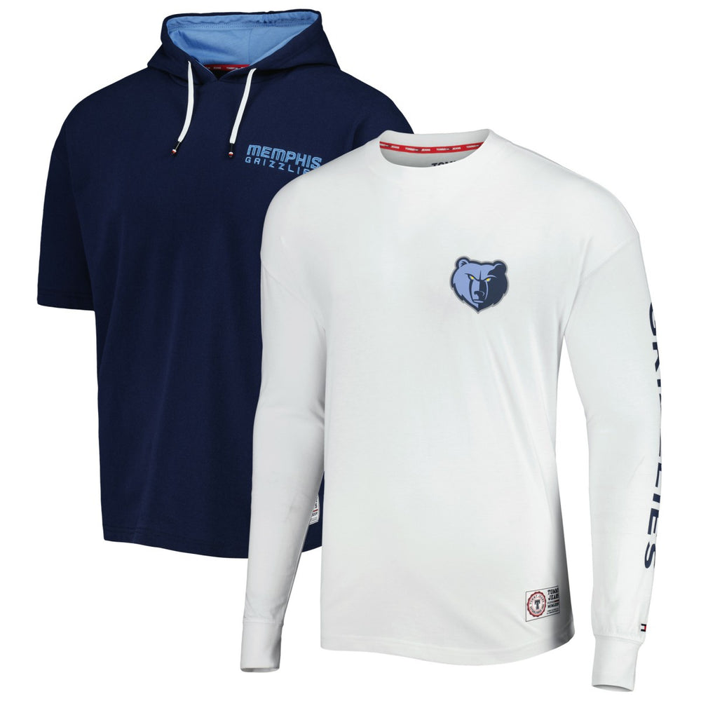 Memphis Grizzlies Tommy Jeans Matthew 2-In-1 T-Shirt & Hoodie Combo Set - Navy/White discount