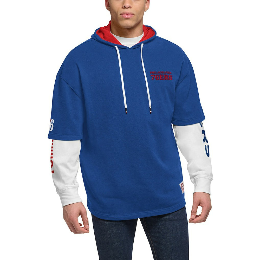 Philadelphia 76ers Tommy Jeans Matthew 2-In-1 T-Shirt & Hoodie Combo Set - Royal/White outlet