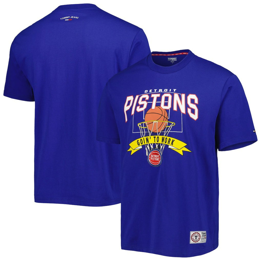 Detroit Pistons Tommy Jeans Tim Backboard T-Shirt - Blue shop