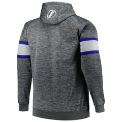 Tampa Bay Lightning Big & Tall Stripe Pullover Hoodie Heather Charcoal