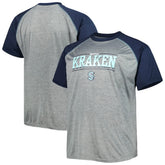 Seattle Kraken Big & Tall Logo Raglan T-Shirt Heather Gray