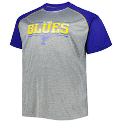 St. Louis Blues Big & Tall Logo Raglan T-Shirt Heather Gray
