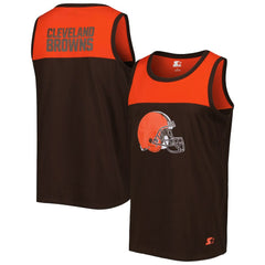 Cleveland Browns Starter Logo Touchdown Fashion Tank Top - Brown/Orange outlet