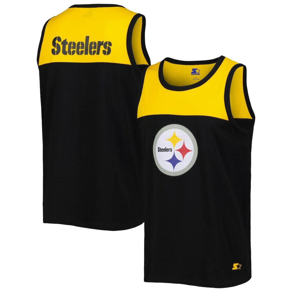 Pittsburgh Steelers Starter Logo Touchdown Fashion Tank Top - Black/Gold discount