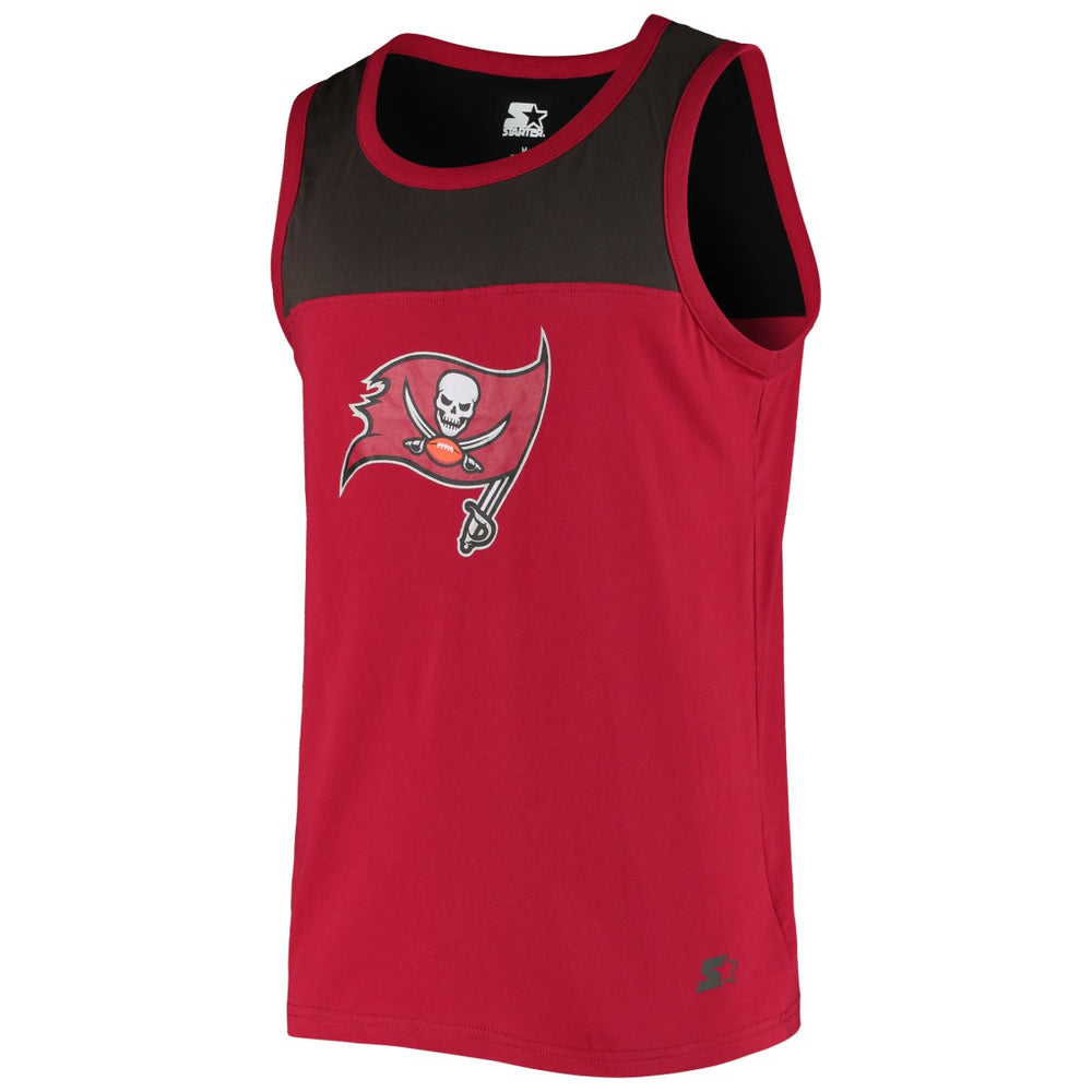Tampa Bay Buccaneers Starter Logo Touchdown Fashion Tank Top - Red/Pewter discount