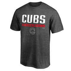 Chicago Cubs Team Win Stripe T-Shirt - Charcoal