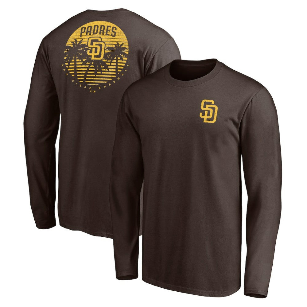 San Diego Padres Team Hometown Collection Palm Sunset Long Sleeve T-Shirt - Brown