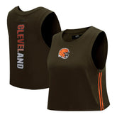 Cleveland Browns Pro Standard Women's Ombre Wordmark Classic Cropped Tank Top - Brown sale