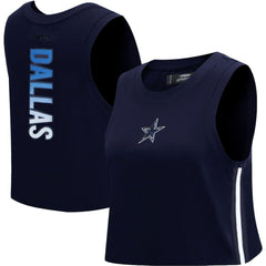 Dallas Cowboys Pro Standard Women's Ombre Wordmark Classic Cropped Tank Top - Navy cheap