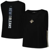New Orleans Saints Pro Standard Women's Ombre Wordmark Classic Cropped Tank Top - Black sale