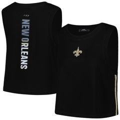 New Orleans Saints Pro Standard Women's Ombre Wordmark Classic Cropped Tank Top - Black sale
