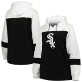 Chicago White Sox Women's Plus Size Colorblock Pullover Hoodie - Black