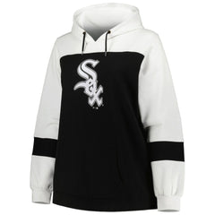 Chicago White Sox Women's Plus Size Colorblock Pullover Hoodie - Black