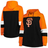 San Francisco Giants Women's Plus Size Colorblock Pullover Hoodie - Black